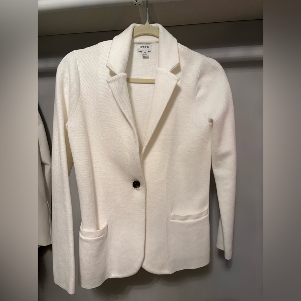 J. Crew Factory Women's White Sweater Blazer